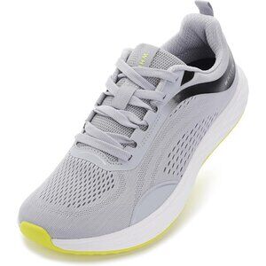Men's Light Grey Zero Drop Wide Toe Box Running Soft Mesh Shoes
